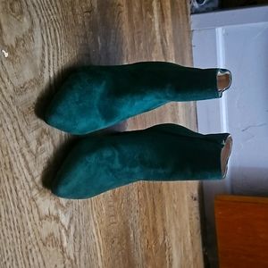 Green heeled booties
